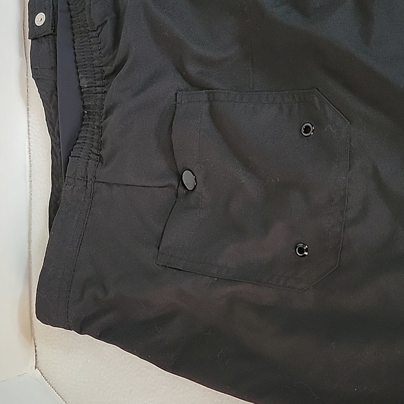 Tropical Escape Women's Black Drawstring W/ Pockets Swim Skirt, 14 - Picture 7 of 7